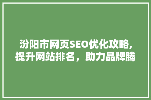 汾阳市网页SEO优化攻略,提升网站排名，助力品牌腾飞