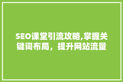 SEO课堂引流攻略,掌握关键词布局，提升网站流量 百度算法