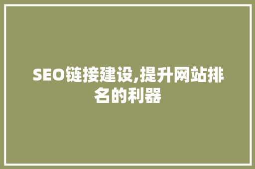 SEO链接建设,提升网站排名的利器