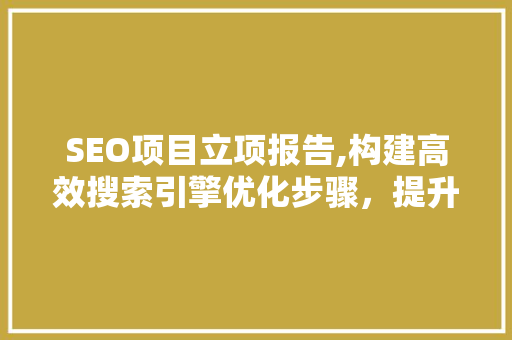SEO项目立项报告,构建高效搜索引擎优化步骤，提升企业网站排名与影响力