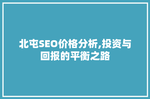 北屯SEO价格分析,投资与回报的平衡之路