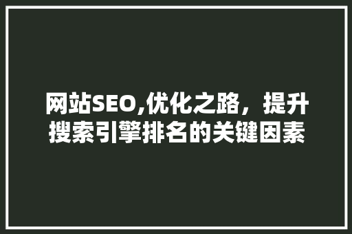 网站SEO,优化之路，提升搜索引擎排名的关键因素