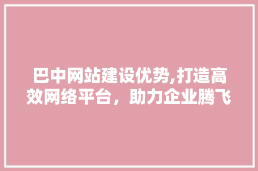 巴中网站建设优势,打造高效网络平台，助力企业腾飞