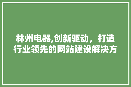 林州电器,创新驱动，打造行业领先的网站建设解决方法