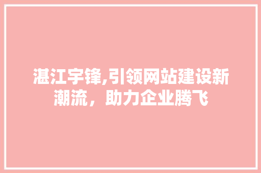 湛江宇锋,引领网站建设新潮流，助力企业腾飞