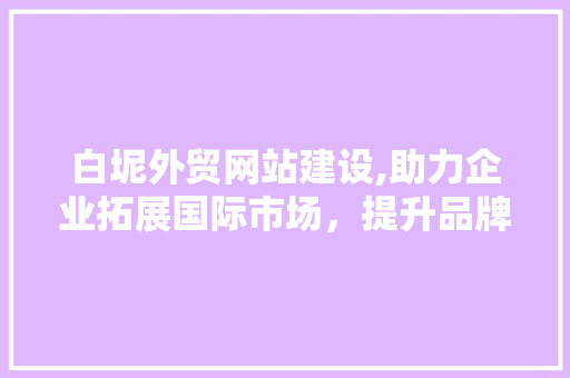白坭外贸网站建设,助力企业拓展国际市场，提升品牌影响力