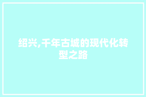 绍兴,千年古城的现代化转型之路