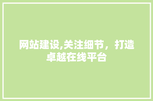 网站建设,关注细节，打造卓越在线平台