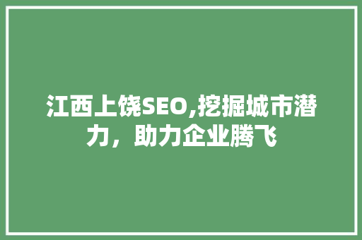 江西上饶SEO,挖掘城市潜力，助力企业腾飞