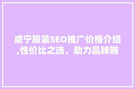 咸宁服装SEO推广价格介绍,性价比之选，助力品牌腾飞