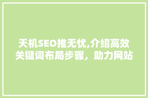 天机SEO推无忧,介绍高效关键词布局步骤，助力网站优化