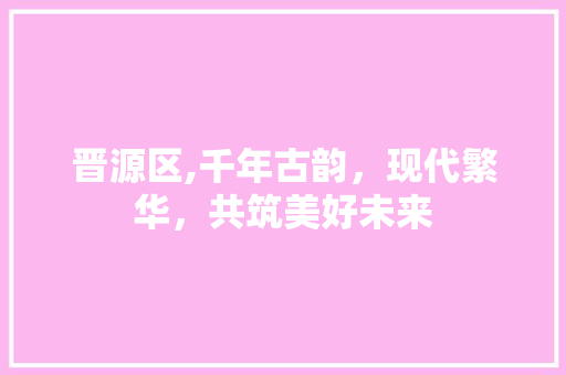 晋源区,千年古韵，现代繁华，共筑美好未来