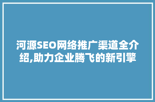 河源SEO网络推广渠道全介绍,助力企业腾飞的新引擎