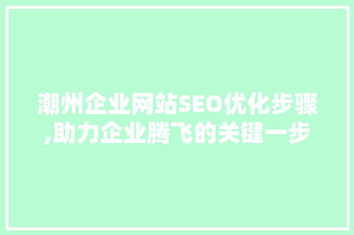 潮州企业网站SEO优化步骤,助力企业腾飞的关键一步 头条优化