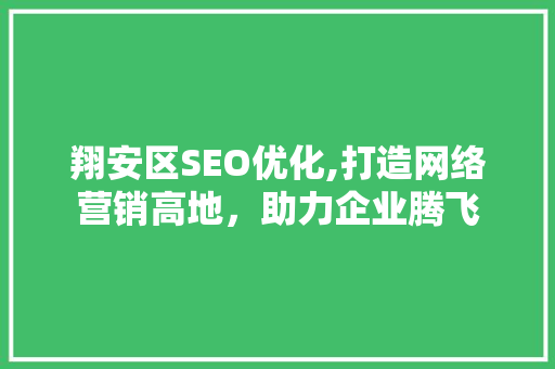 翔安区SEO优化,打造网络营销高地，助力企业腾飞