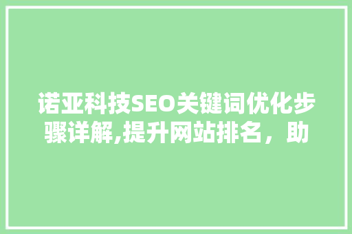 诺亚科技SEO关键词优化步骤详解,提升网站排名，助力企业腾飞 seo技术