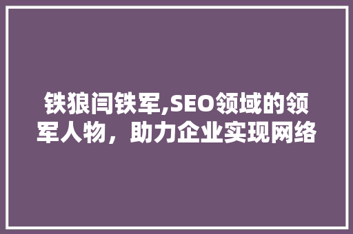 铁狼闫铁军,SEO领域的领军人物，助力企业实现网络营销新突破