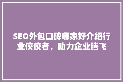 SEO外包口碑哪家好介绍行业佼佼者，助力企业腾飞