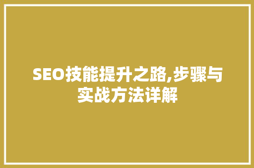 SEO技能提升之路,步骤与实战方法详解