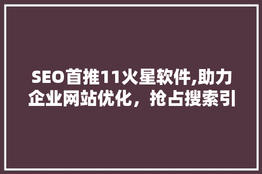 SEO首推11火星软件,助力企业网站优化，抢占搜索引擎排名制高点