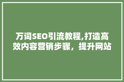 万词SEO引流教程,打造高效内容营销步骤，提升网站流量与转化率