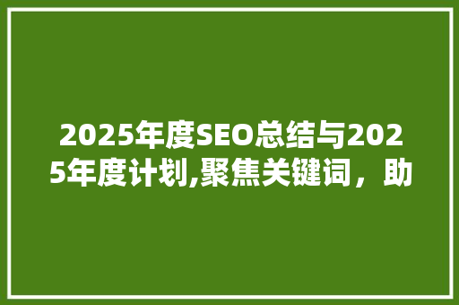 2025年度SEO总结与2025年度计划,聚焦关键词，助力网站优化新篇章 英文谷歌算法