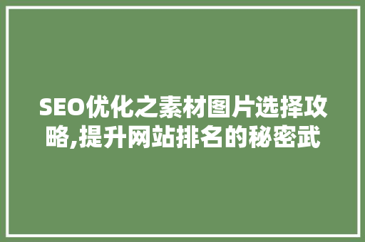 SEO优化之素材图片选择攻略,提升网站排名的秘密武器 百度算法