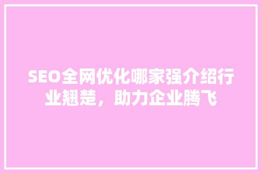 SEO全网优化哪家强介绍行业翘楚，助力企业腾飞