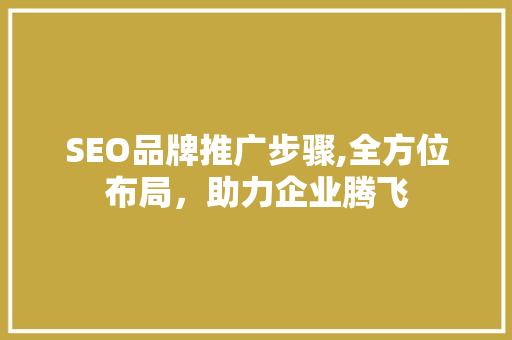 SEO品牌推广步骤,全方位布局，助力企业腾飞 头条优化