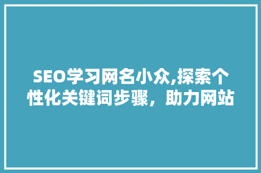 SEO学习网名小众,探索个性化关键词步骤，助力网站优化 小程序开发