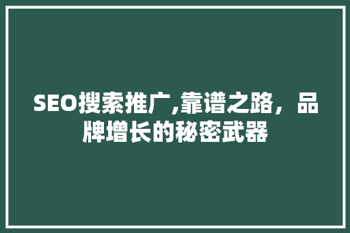SEO搜索推广,靠谱之路，品牌增长的秘密武器 头条优化