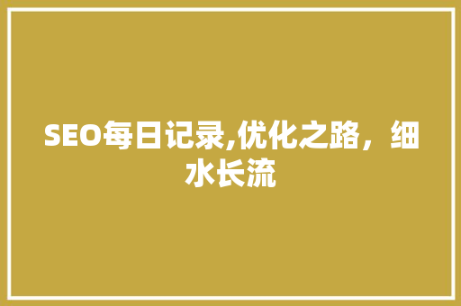 SEO每日记录,优化之路，细水长流
