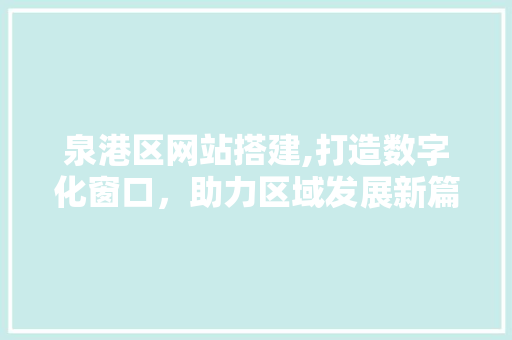 泉港区网站搭建,打造数字化窗口，助力区域发展新篇章
