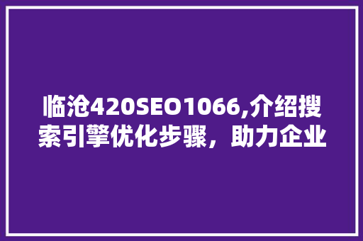 临沧420SEO1066,介绍搜索引擎优化步骤，助力企业网络营销