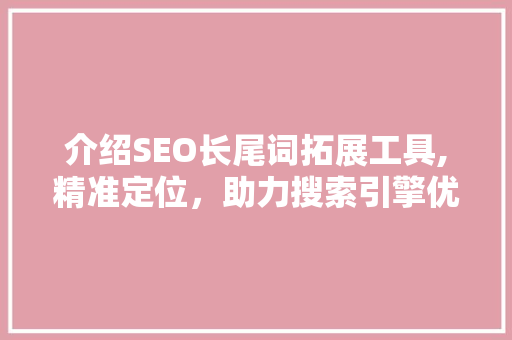 介绍SEO长尾词拓展工具,精准定位，助力搜索引擎优化 网站开发