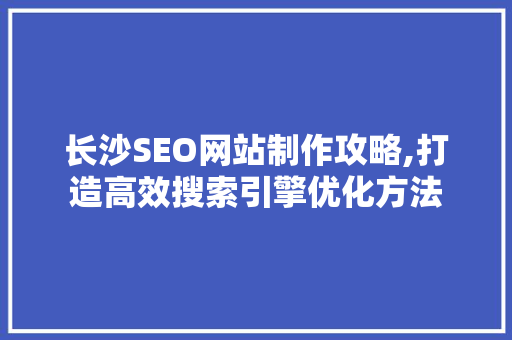 长沙SEO网站制作攻略,打造高效搜索引擎优化方法 百度算法