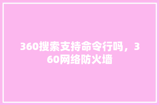 360搜索支持命令行吗，360网络防火墙 360搜优化