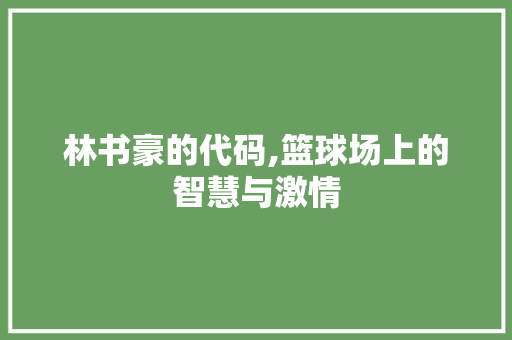 林书豪的代码,篮球场上的智慧与激情 林书豪的代码,篮球场上的智慧与激情 seo技术