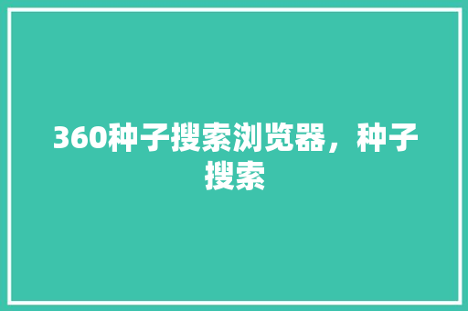 360种子搜索浏览器，种子搜索 360搜优化