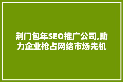 荆门包年SEO推广公司,助力企业抢占网络市场先机