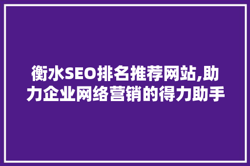 衡水SEO排名推荐网站,助力企业网络营销的得力助手
