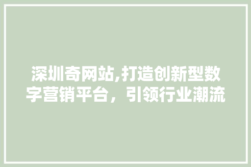 深圳奇网站,打造创新型数字营销平台，引领行业潮流 深圳奇网站,打造创新型数字营销平台，引领行业潮流 网站开发