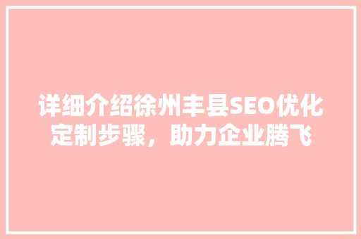 详细介绍徐州丰县SEO优化定制步骤，助力企业腾飞
