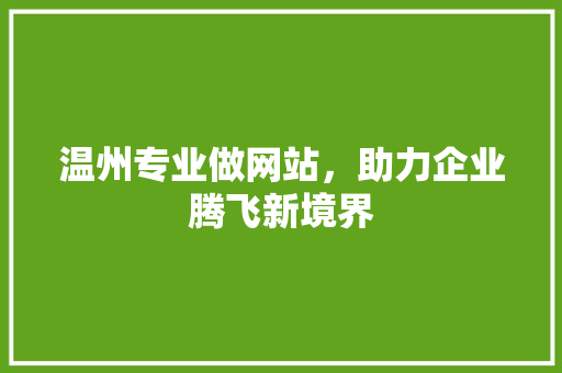 温州专业做网站，助力企业腾飞新境界 温州专业做网站，助力企业腾飞新境界 seo技术