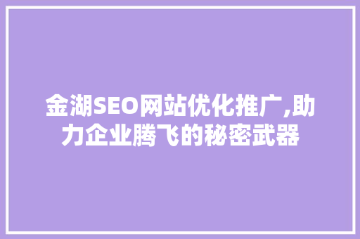 金湖SEO网站优化推广,助力企业腾飞的秘密武器 网站开发
