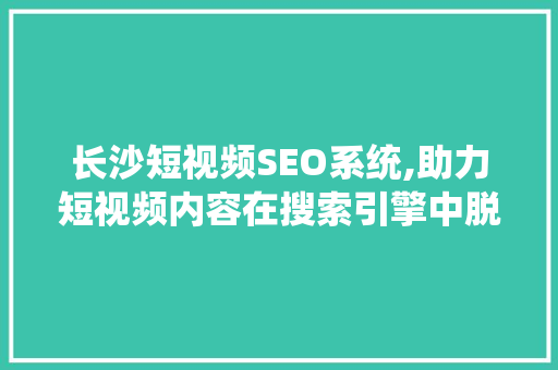 长沙短视频SEO系统,助力短视频内容在搜索引擎中脱颖而出 360搜优化