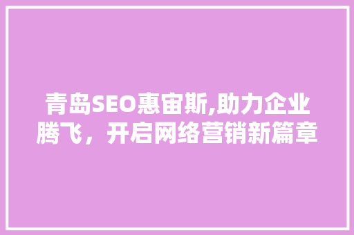 青岛SEO惠宙斯,助力企业腾飞，开启网络营销新篇章 百度算法
