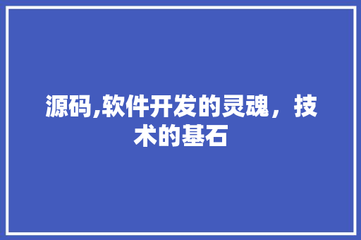 源码,软件开发的灵魂，技术的基石 源码,软件开发的灵魂，技术的基石 头条优化