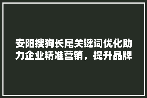 安阳搜狗长尾关键词优化助力企业精准营销，提升品牌影响力