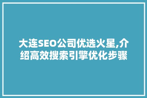 大连SEO公司优选火星,介绍高效搜索引擎优化步骤